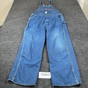 Pointer Brand Overalls Bib Mens 40x32 Blue Denim Cotton Workwear Straight Leg